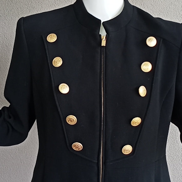 Forever New Black coat with gold buttons size 12 - Picture 6 of 12